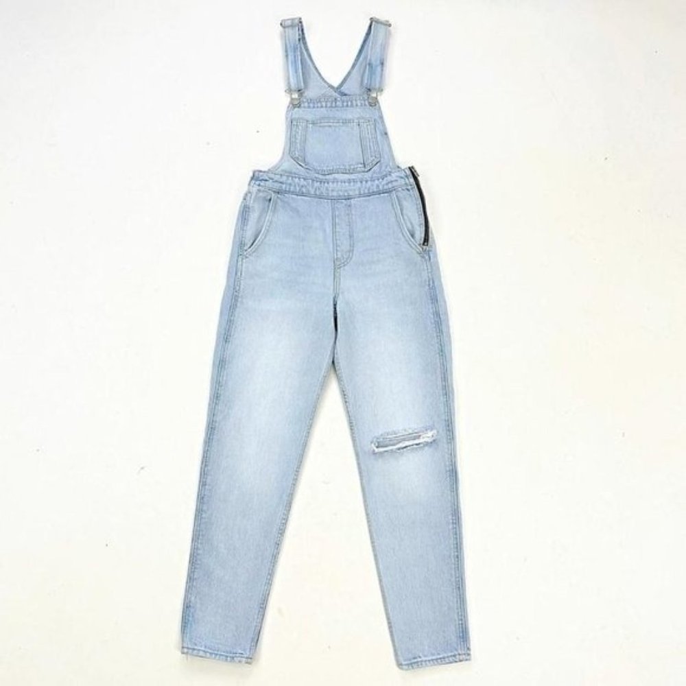 Levi's Lightwash Modern Overalls Dungerees W30 Premium Denim Distressed